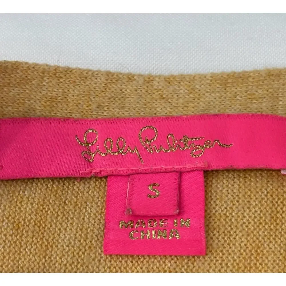 Lilly Pulitzer Glenda Coolmax Fringe Sweater Womens Small Tan Sand Bar Pullover